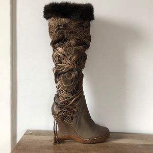 House of dereon by Beyoncé wedged knee high boots